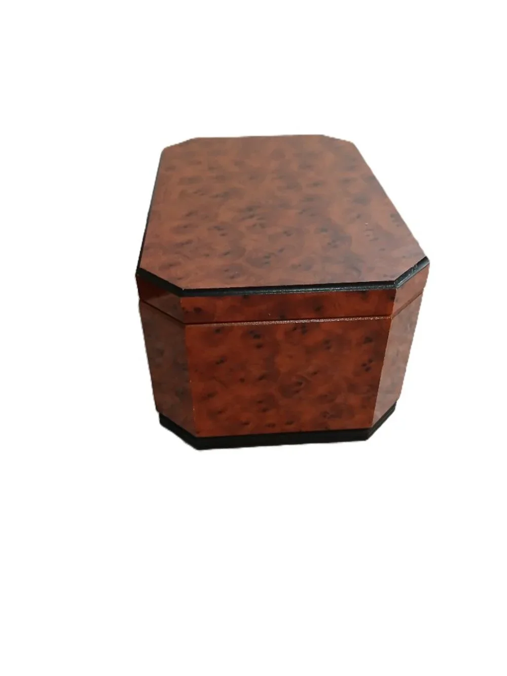 Vintage Burlwood Enamel Jewelry Box